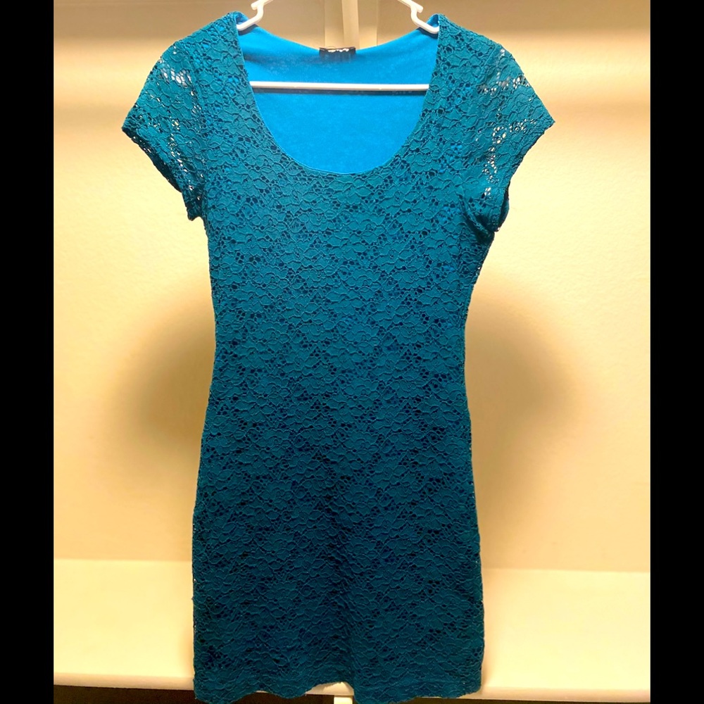 Body Con Laced blue dress.